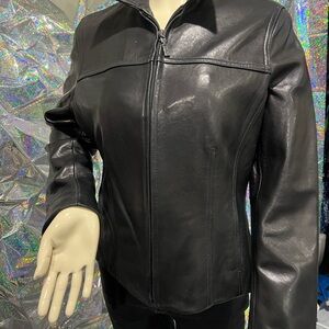 Avanti Women's Classic Black Leather Jacket